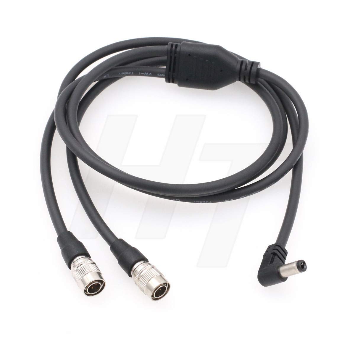 Y Splitter Power Cable Angled DC to 2 x Hirose 4 Pin for Sound Devices Recorder Zaxcom QRX100 Receiver 3.3ft (dc-2x4pin)