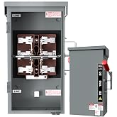 Tzechkii 200 Amp Manual Generator Transfer Switch for Home, 48000W | 120/240V, NEMA 3R, double-throw disconnect switch, wiring lugs, indoor outdoor, galvanized steel
