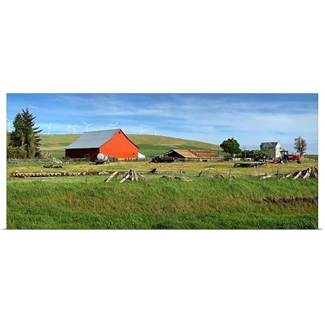 Amazon Com Greatbigcanvas Poster Print Entitled Red Barn In A