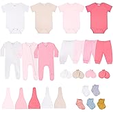 littogoose Baby Layette Set for Girls, Newborn to 6 Months Baby Clothes, 27 Piece Sets for Newborn Essentials
