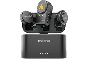 MAONO Wireless Lavalier Microphone for Camera/PC/Laptop/Phones, Mini Lapel Mic with 48khz 24bit, 1000ft Range, Noise Cancella