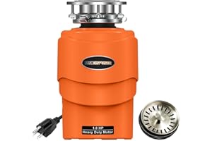 MAX DISPOSER Garbage Disposal 1 HP Ultra Quiet Intelligent Auto-Reverse Function Continuous Feed Food Waste Disposer with Pow