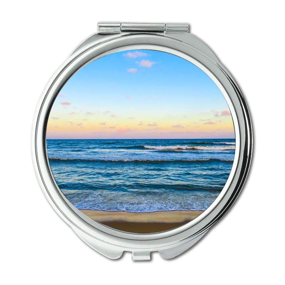Mirror,makeup mirror,beach dusk nature,Pocket Mirror,portable mirror