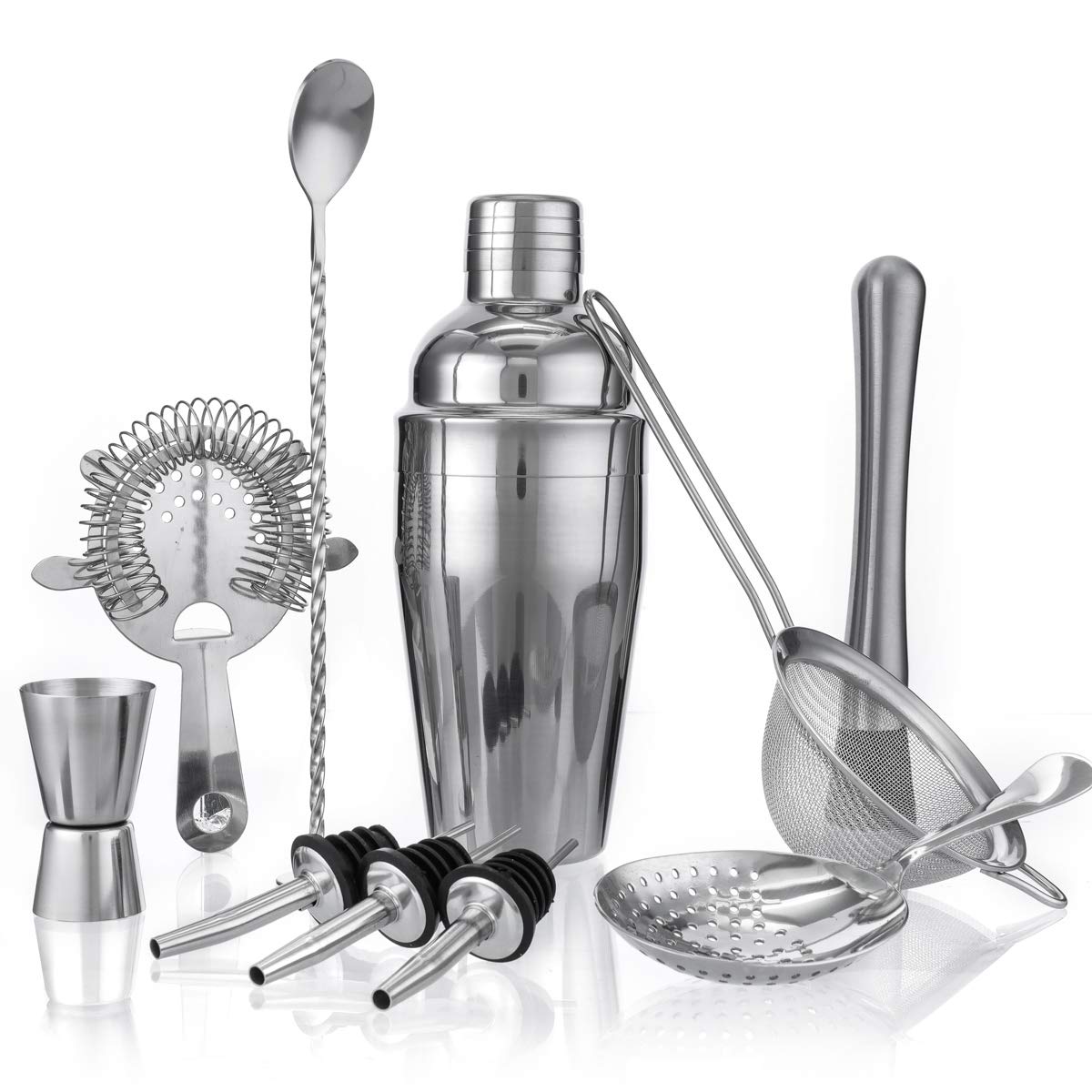 Janolia 11 PCS Cocktail Making Set, Bartender Kit with Jigger Muddler