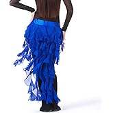 Wuchieal Women's Belly Dance Hip Scarf Belt Skirt Latin Dance Belt Performance Tassel Wave Skirt