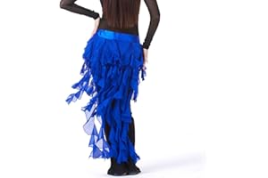 Wuchieal Women's Belly Dance Hip Scarf Belt Skirt Latin Dance Belt Performance Tassel Wave Skirt