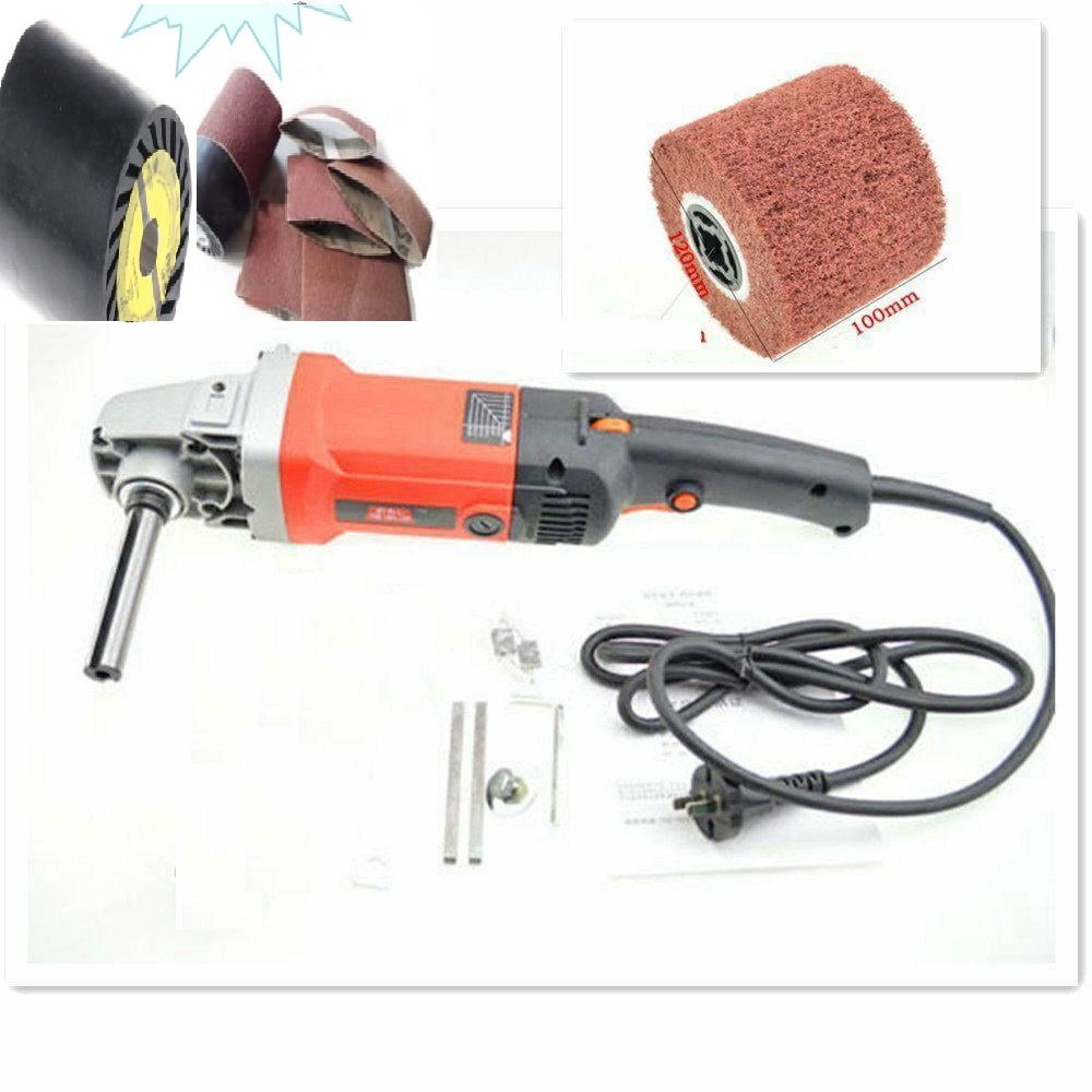 110V 120V Burnishing Machine with 2 NonWoven Flap Abrasive Wheel and