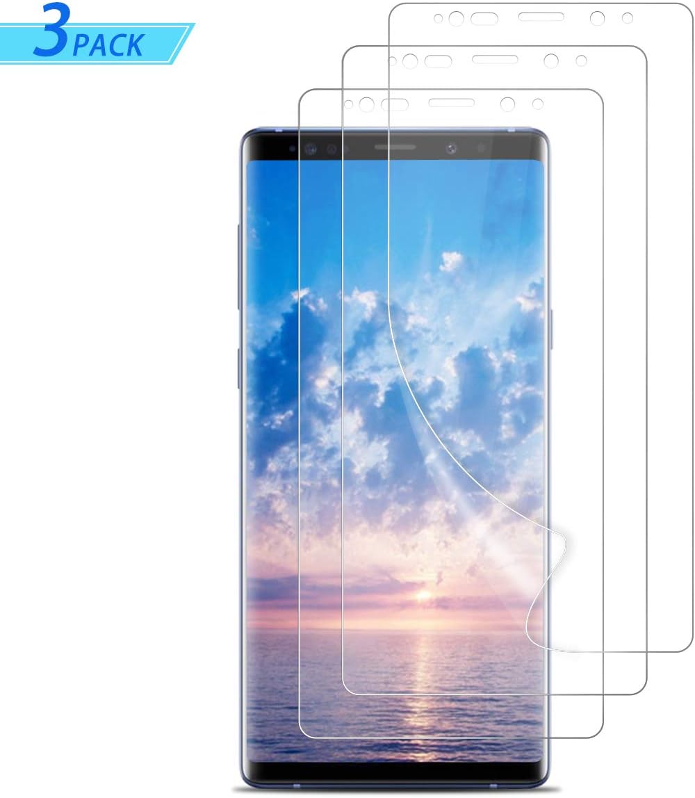 YNTech Note 9 Screen Protector, [3 Pack][Full Coverage][Max Protection] HD Soft Flexible TPU Film [NOT Glass],[Crystal Clear] [Bubble Free][Self Healing] Protective Film for Samsung Galaxy Note 9