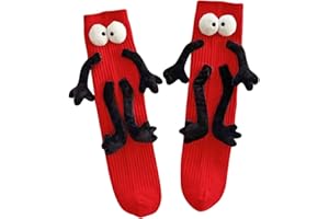 HONGANDA Funny Kids Holding Hands & Feet Socks, Magnetic Mid-Tube Socks for Toddler Baby Girl Boy 1-12 Years Friends Sisters Brothers