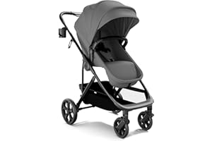 Mompush Wiz Pro 4-in-1 Baby Stroller with Bassinet Mode, Full-Size All-Terrain Premium Stroller from Newborn to Toddler, Snack Tray Included for Easy Feeding & Outing, Lay-Flat in Seconds