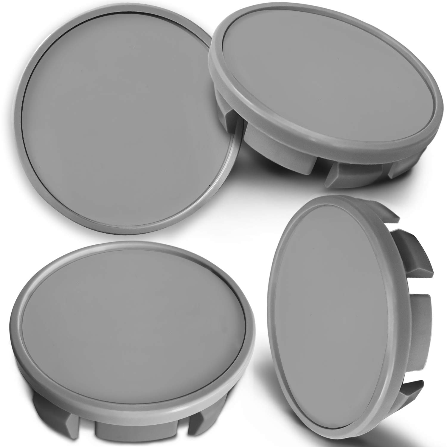 SkinoEu 4 x 65mm Wheel Centre Alloy Hub Center Caps Compatible with VW 3B7 601 171 / 6U7 601 171 Silver Hubcaps CVS 0