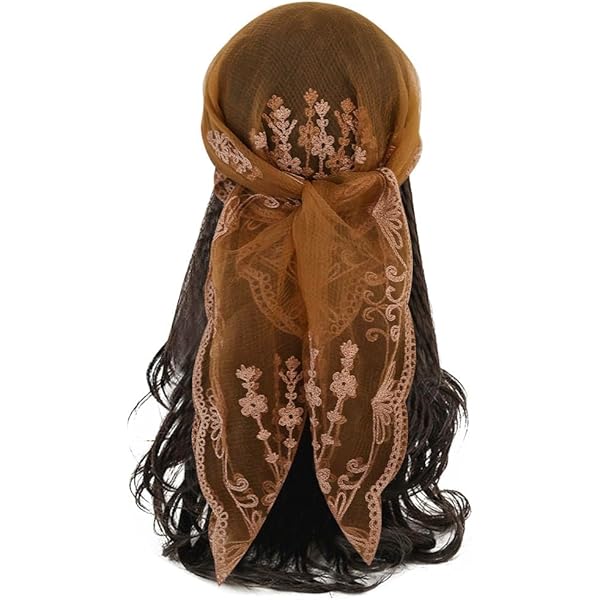 Pañuelo Para La Cabeza Bordado De Flores Para Mujer, Diadema Grande De