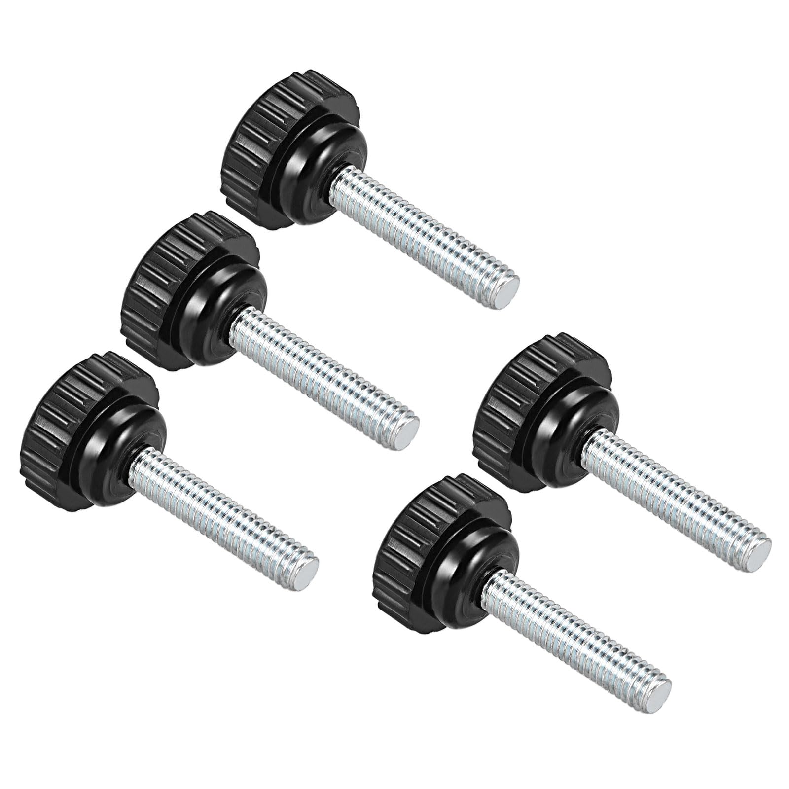 CoCud Knurled Clamping Knobs, M6 x 35mm Male Thread 21mm Head, Thermoset Plastic Thumb Screw Grip Bolt Knobs Black - (Applications: for Lathe Machinery), 5-Pieces โ image 1