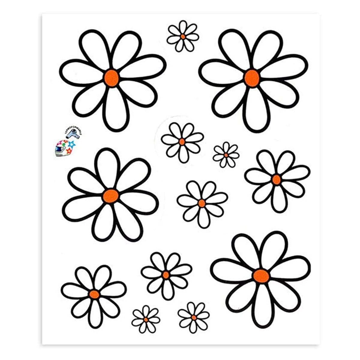 4R Quattroerre.it 32103 Stickers Flowers Daisies, 14 x 16 cm