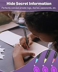 Uniclife 3 Pcs Invisible Ink Pen with 3 Pcs UV LED