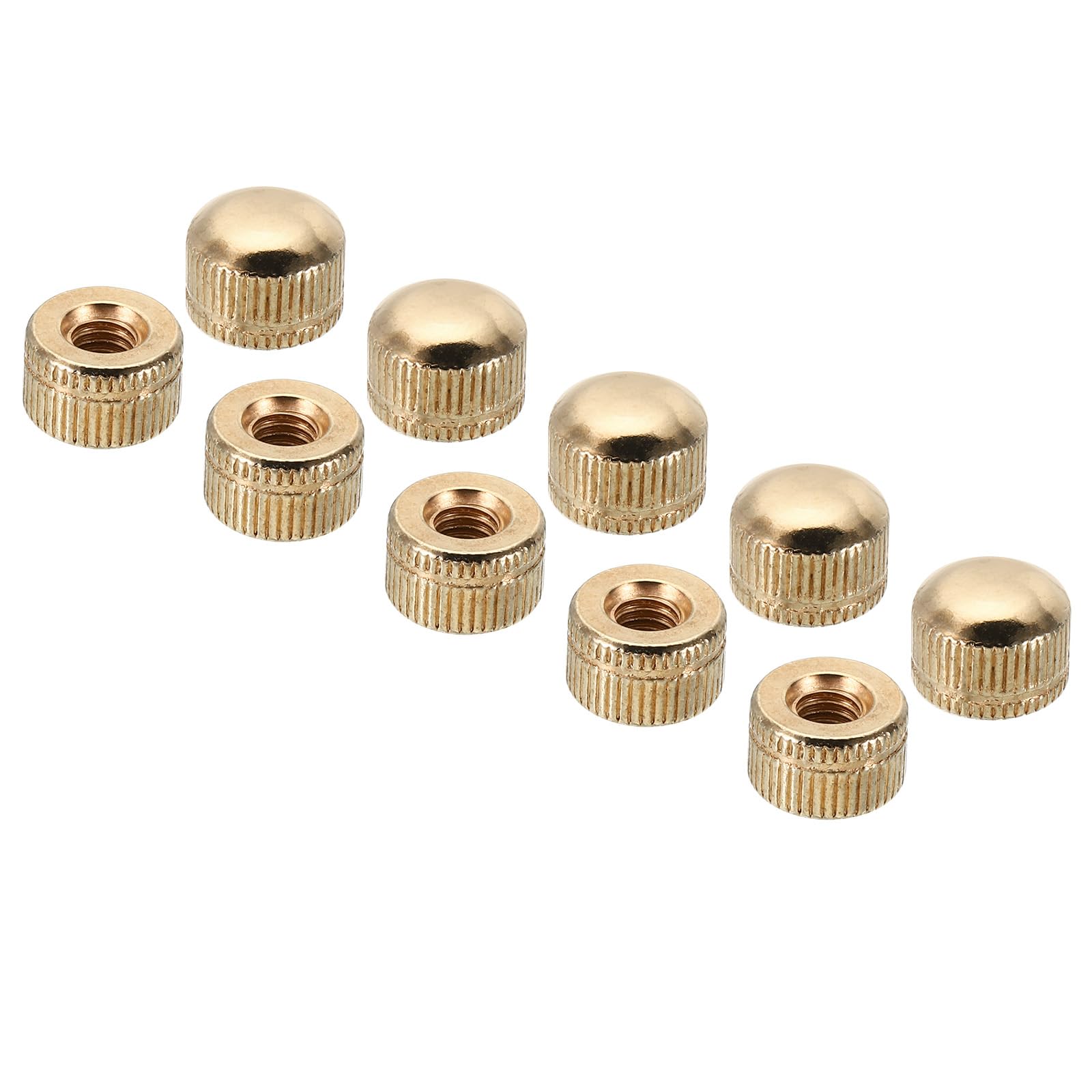 Photo 1 of PATIKIL M6x11x14 Cap Nut, 15 Pcs Acorn Nut Screw Knob Cap Insert Bolt Cover Female Thread Knurled Decorative Hardware Fittings Light Fixtures, French Gold