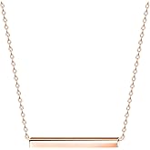KristLand - Women Bar Necklace Dainty 18K Gold Plated Simple Design Solid Circle, Heart Choker Chain Silver Necklaces for Women