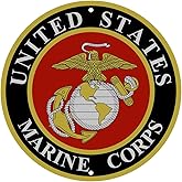 Neletao United States Marines Logo Metal Sign Marines Wall Decor, 12 Inch Round Marines Emblem, US Military Service Branch Wall Decorr (Red)