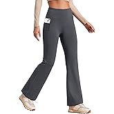 Heathyoga Fleece Lined Pants Women Yoga Pants with Pockets for Women Thermal Pants High Waist Flare Leggings for Winter