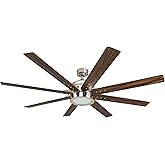 Honeywell Ceiling Fans Xerxes Modern 62 Inch Ceiling Fan with Light, Remote Control Fan, LED Indoor Fan with 8 Blades, French