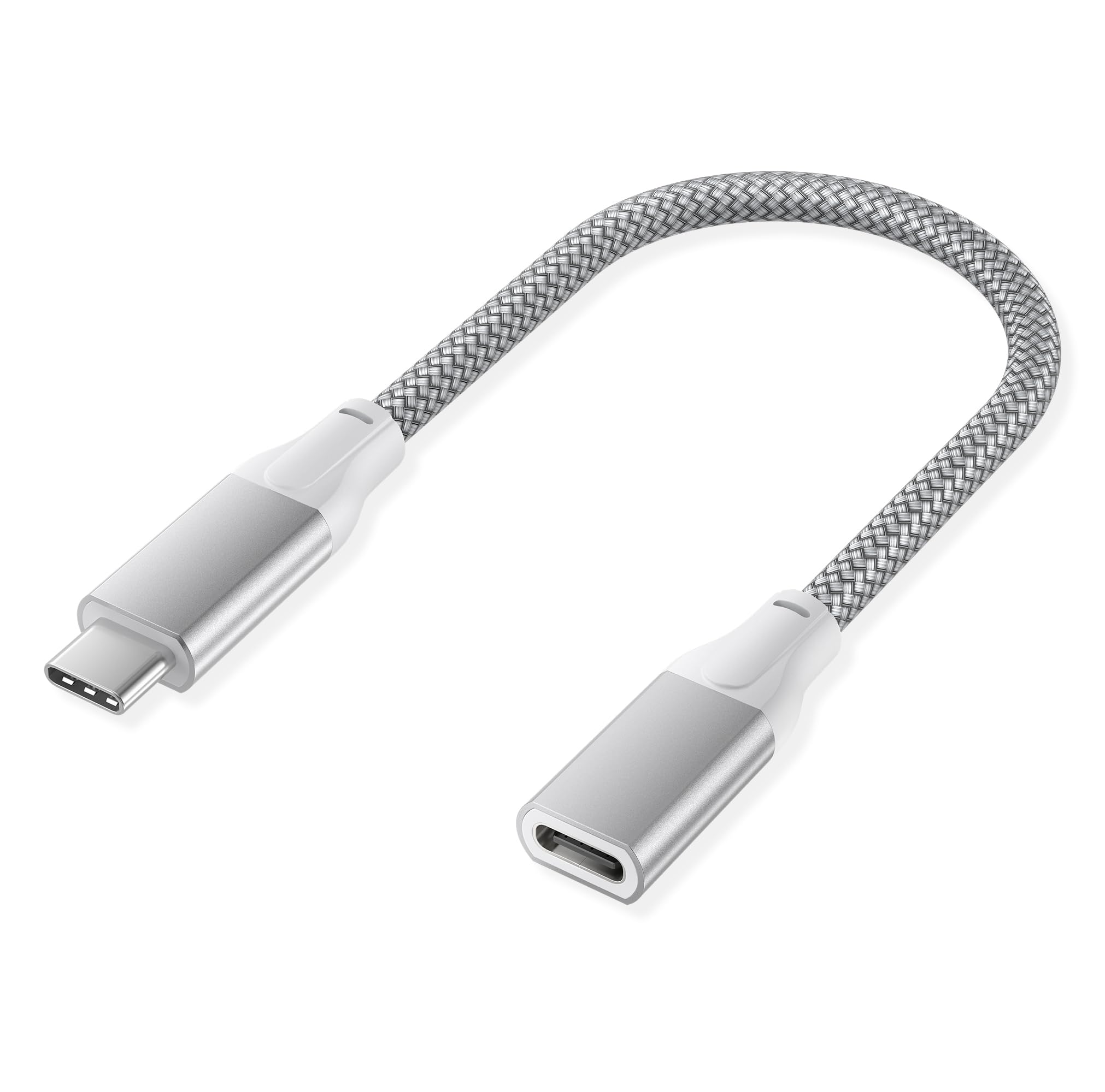 BASESAILOR USB Type C Extension Cable 0.2M for iPad 10 Air,USB C 3.1 3.2 Gen2 10Gbps Male to Female Extension Charging Cable for MacBook Pro M3 M4,iPad Pro 4 5 Mini 7,Dell XPS 15 13,iPhone 17 16 Pro