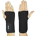 Vive Wrist Brace - Carpal Tunnel Hand Compression Support Wrap for Men, Women, Tendinitis, Bowling, Sports Injuries Pain Relief - Removable Splint - Universal Ergonomic Fit (Black, Right)