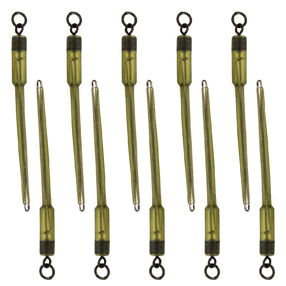 YJDEWohovv 10pcs Carp Fishing Swivels PVA Tube Bags Stems Fishing Wire Connector ​Carp Fishing Accessories for Lead Insert End Terminal Connector Tackle Fishing Feeder Pole Sticks