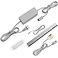 3 in 1 Wii Wired Motion Sensor Bar + AC Power Supply Adapter Cord + Composite Audio Video Cable Compatible with Nintendo Wii 