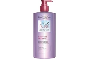 L'Oréal Paris EverPure Sulfate-Free Shampoo, Moisture Shampoo for Hydrating Dry, Colour-Treated Hair, Deeply Replenishes for 