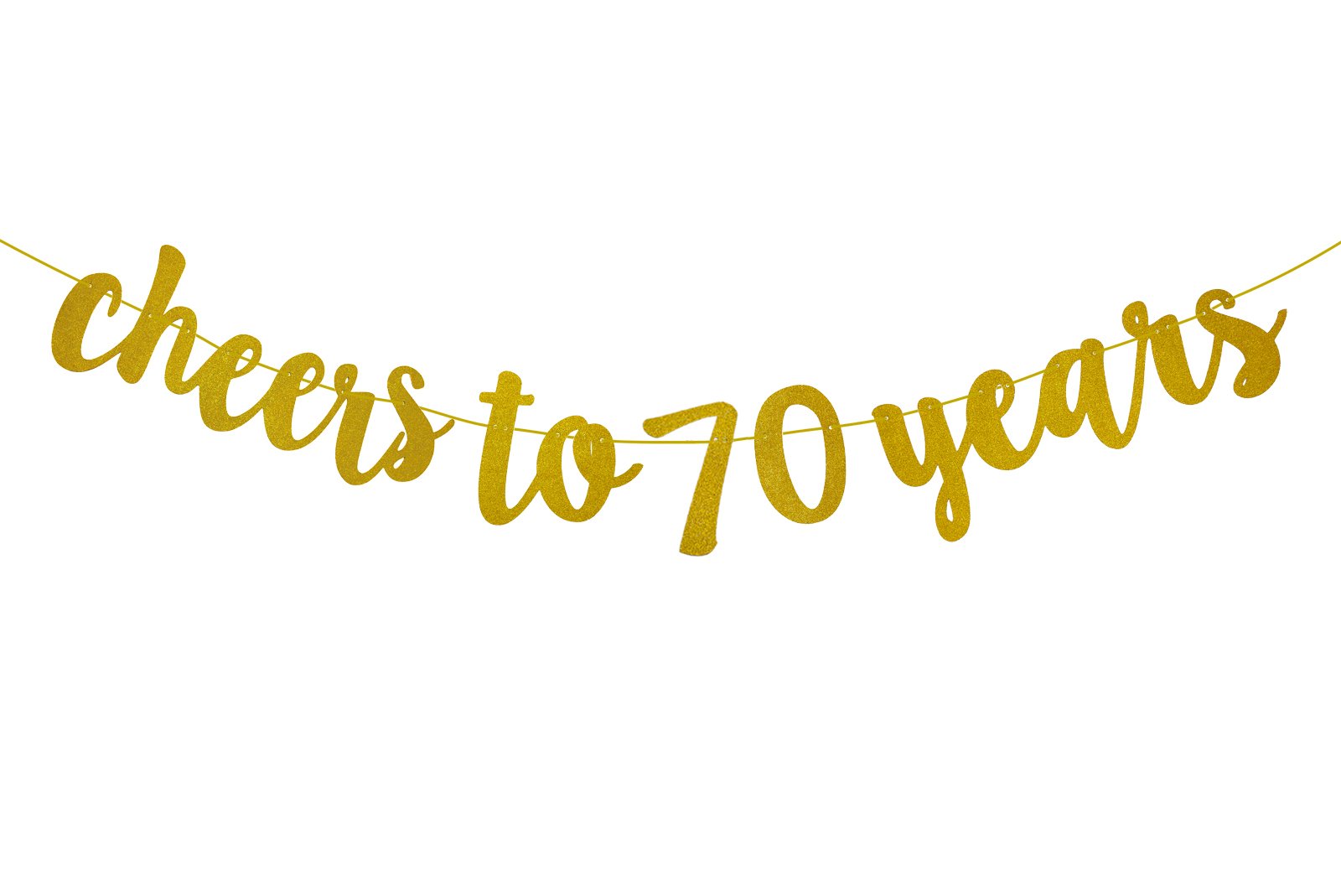 Fecedy Gold Glitter Cheers to 70 years Banner for 70th Birthday Party ...