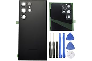 ubrokeifixit Galaxy S22 Ultra 5G Rear Panel Back Glass Door Cover Replacement for Samsung Galaxy S22 Ultra 5G 6.8" 2022" SM-S908(NOT for S22 6.1",NOT for S22+ 6.6") (S22 Ultra/Black-Gray)