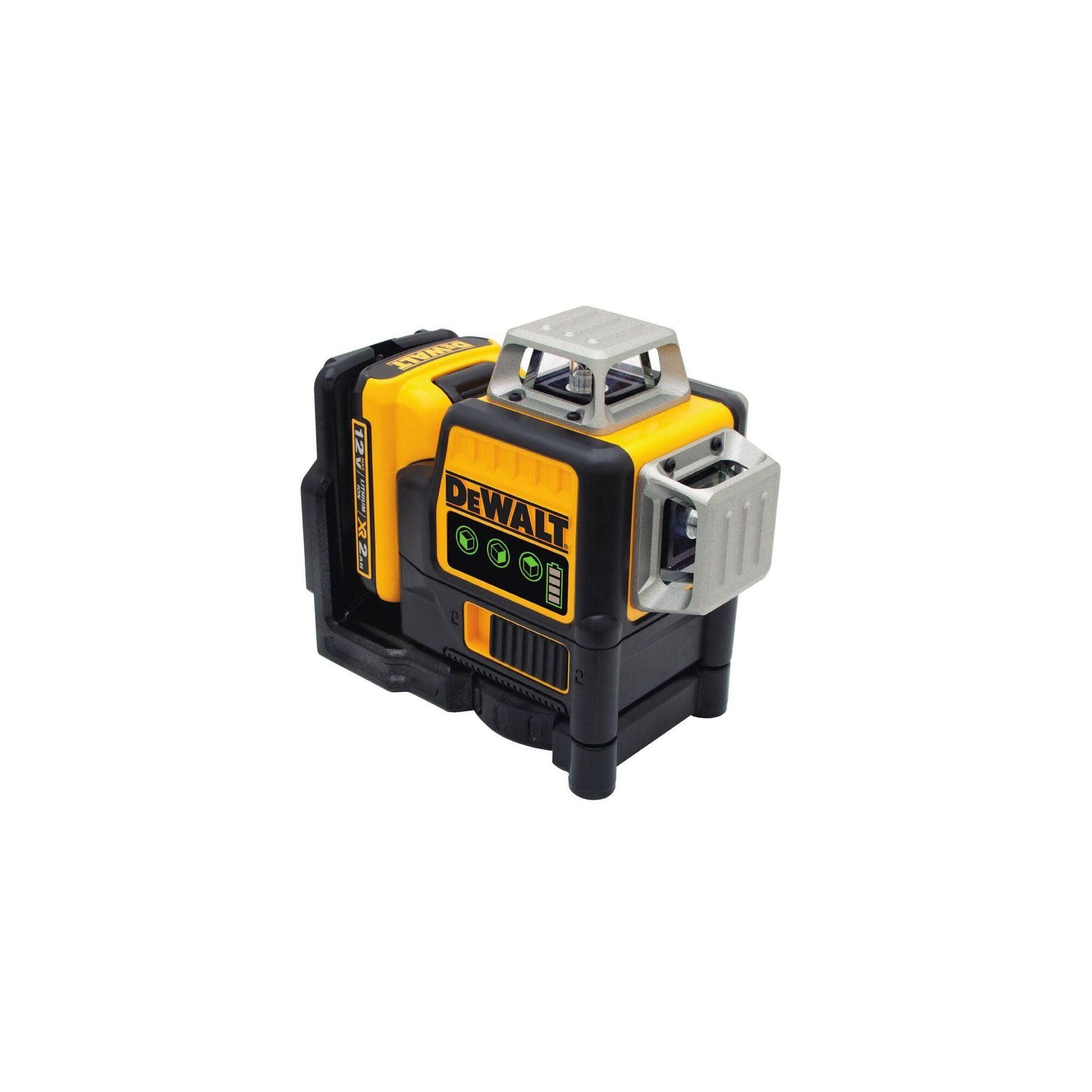 Photo 1 of DEWALT Laser Level 360 Self Leveling, 3 Way Green Laser Leveler Tool 12V MAX with 2.0Ah Battery, Charger and Durable Carrying Case, 100 Ft, Tripod Compatible (DW089LG)