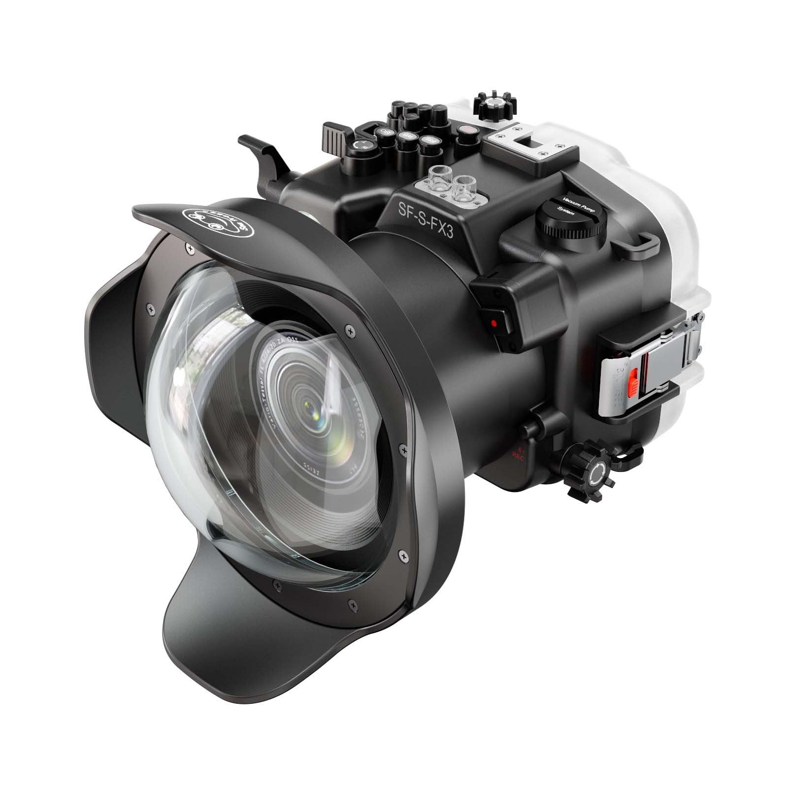 Seafrogs Underwater Housing for Sony Alpha FX3 I FX30+ WA005F 6 inch Dome Port Kit [40M/130FT] Waterproof Case Scuba Diving Housing for Sony ILME FX3 I FX30 +16-35mm F2.8, 24-105mm F4 G