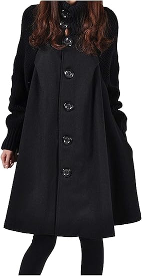 Amazon ブーラン ブラン Bulan Blanc ハイネック Aライン ふんわり コート 異素材ミックス 無地 レディース コート ジャケット 通販