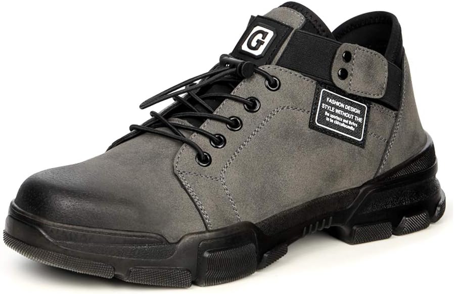 DZRQ Mens Work Safety Shoes,Hiking Shoes, Breathable Outdoor Steel Toe Footwear Industrial and Construction Advisable Shoes