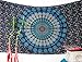 Folkulture Set of 2 Boho Wall Tapestry or Bohemian Mandala Tapestry Wall Hanging, Hippie Indian Beach Blanket or Mandala Tablecloth, Large Yoga Mat for Meditation - Twin Size, 55x85, Blue and Pink
