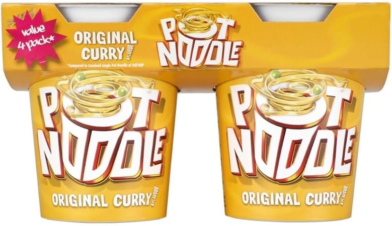 Amazon Pot Noodle Original Curry 4x90g ポットヌードルオリジナルカレー 4x90g Pot Noodle 介護用主食