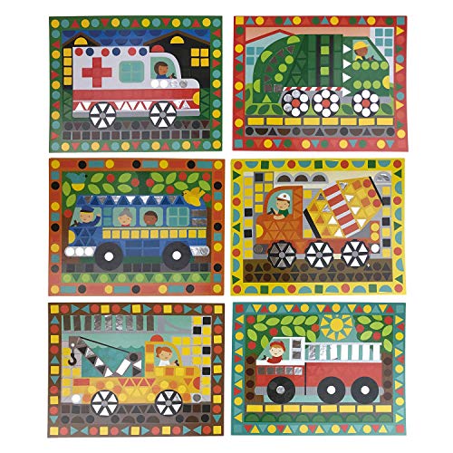 Petit Collage Mosaic Sticker Art Kit with Over 1000 Stickers, Vehicles - Thumbnail 4