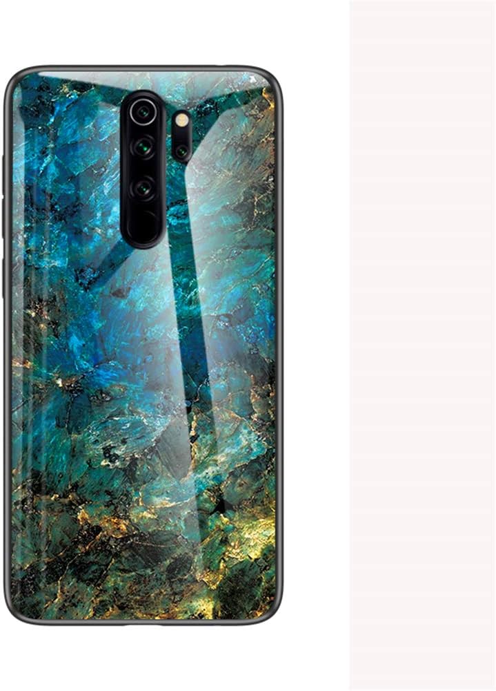 TOTOOSE Case Compatible with Xiaomi Redmi Note 8 Pro, Ultra Thin Slim Fit Glass Cover Anti-Scratch Protector for Xiaomi Redmi Note 8 Pro - Marble Texture, Jadeite