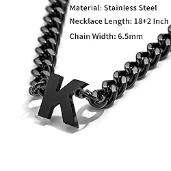 DuoDiner V Letter Necklace Initial Cuban Link Chain
