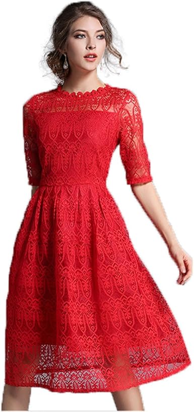 amazon red lace dress