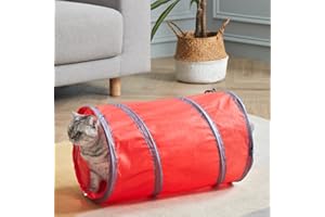 SunStyle Home 2Pcs Cat Tunnels for Indoor Cats 2 Way Play Toy Kitty Tunnel Peek Hole Toy with Ball for Cat Tube Fun for Rabbits Kittens and Dogs