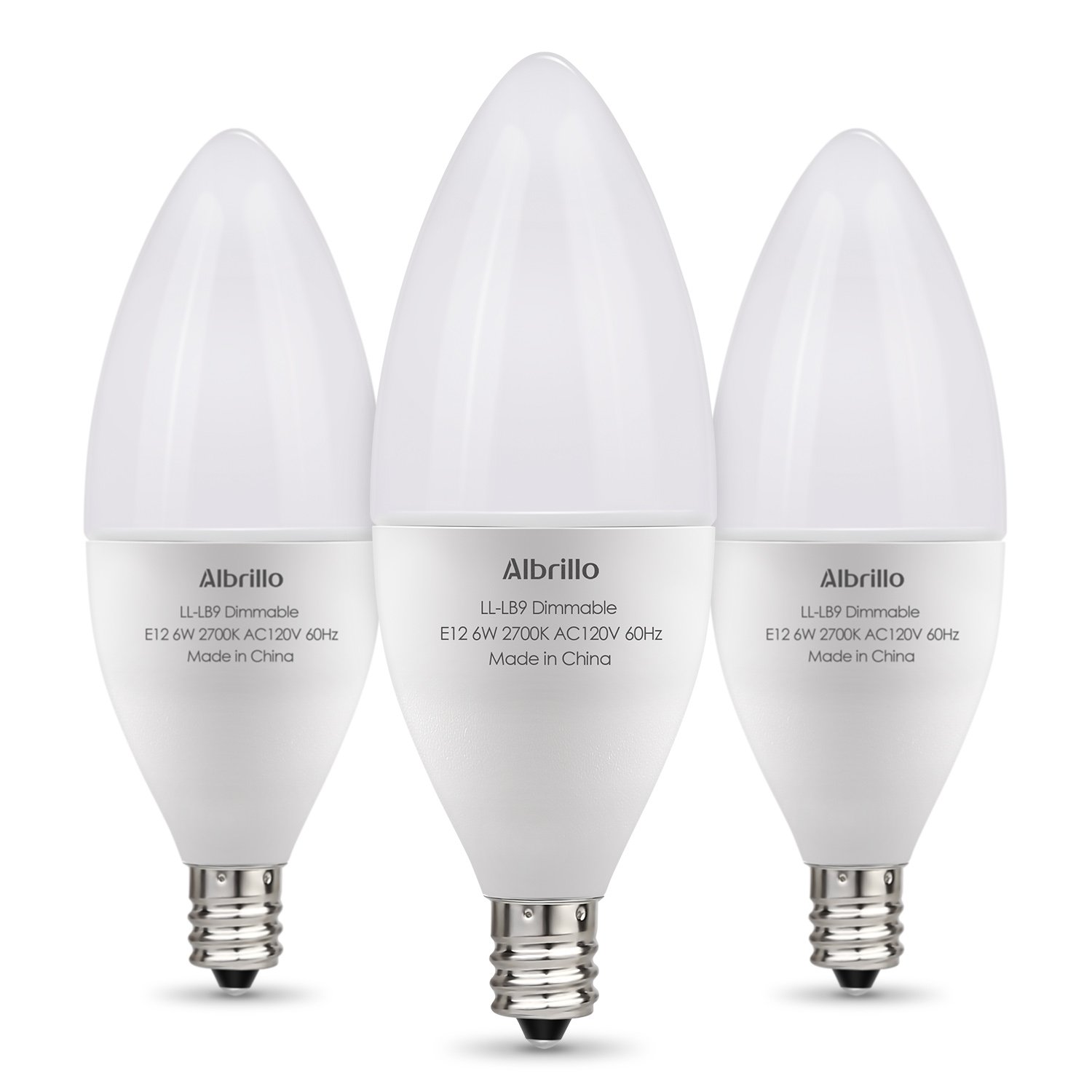 Albrillo E12 Bulb Dimmable LED Candelabra Bulbs, 60 Watt Incandescent