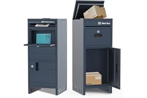 OZG Package Delivery Boxes for Outdoor, Parcel Drop Boxes for Outside with Anti-Theft Design,Parcel Mailbox is Weatherproof, Rustproof,Suitable for Home/Office/Shop Non-installation (15.5*15.5*38 in )