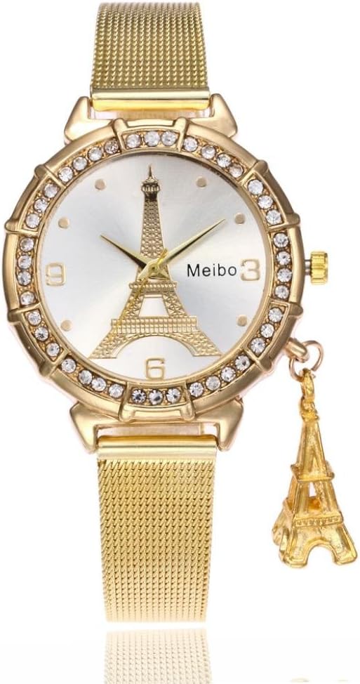 Women's Watch,Balakie Fashion Ladies Business Watch Eiffel Tower Stainless Steel Quartz Wrist Watch