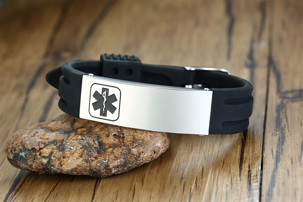 PJ JEWELLERY TYPE 2 DIABETES Silicone Comfort Sport Wristband Emergency Medical Alert ID Bracelet for Men Women Kid - Image 4