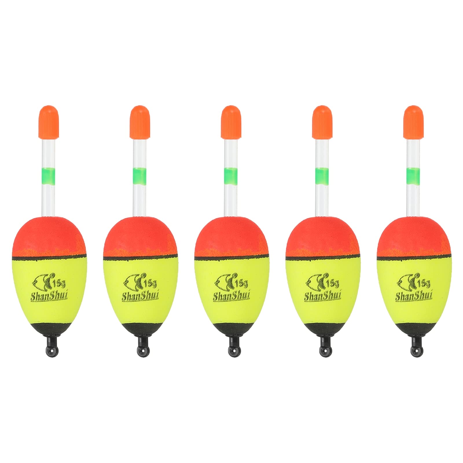 PATIKIL 0.5oz Fishing Bobbers, 5 Pack EVA Fishing Float for Saltwater Freshwater Fishing, Yellow