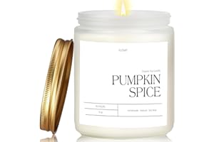 Putart Pumpkin Spice Fall Candles for Home Scented, Natural Soy Wax Aromatherapy Non Toxic Pumpkin Candle with Long Lasting Burn, Halloween Autumn Candle Gifts for House Fragrance Decoration (9oz)