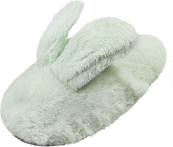 Adults Thermal Plush Winter Slippers Rabbit Ears Thicken Warm Slip On House Slippers For Men Women