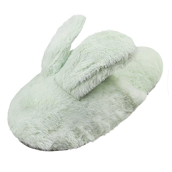Cartoon Rabbit Cozy House Slippers, Women's Girls Men's Boys Memory Foam Fuzzy Plush Winter Warm Indoor Slippers Mules Anti-slip Slip-on Fur Slide Shoes Lightweight Home Spa Fleece Sandal Clog Slipper